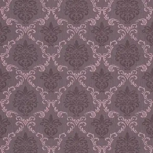 Tapeta 95629-5 Tessuto AS Creation barokowa z ornamentami i teksturowanym wzorem - fioletowa Darmowa dostawa