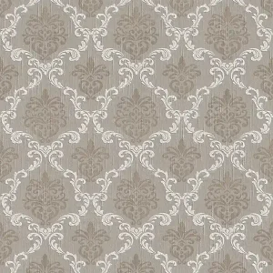 Tapeta 95629-6 Tessuto AS Creation flizelinowa z ornamentalnym wzorem w stylu kolonialnym - beż, szarość Wybór klientów