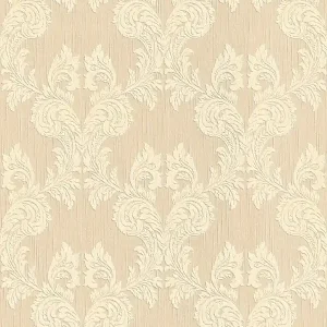 Tapeta 95630-2 Tessuto AS Creation o tekstylnym motywie i ornamencie w klasycznym stylu - beż Ekspresowa dostawa