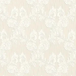 Tapeta 95630-7 Tessuto AS Creation strukturalna z wymiarowymi, ozdobnymi pnączami - kremowa Kup online