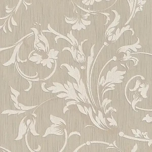 Nowość Tapeta 95633-1 Tessuto AS Creation w stylu kolonialnym z kwiatowymi ornamentami - beż