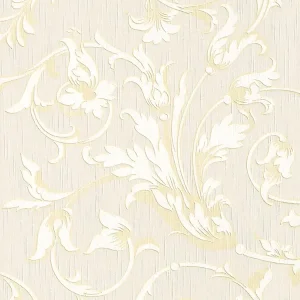 Wybór klientów Tapeta 95633-7 Tessuto AS Creation ermitaż z kwiatowym ornamentem - beż, krem