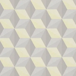 TAPETA AS Life 3 96255-3 Geometryczny wzór szaro żółty motyw 3D outlet 3 ostatnie rolki Zniżka