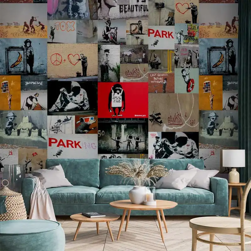 Ograniczona ilość Tapeta - Banksy - kolaż