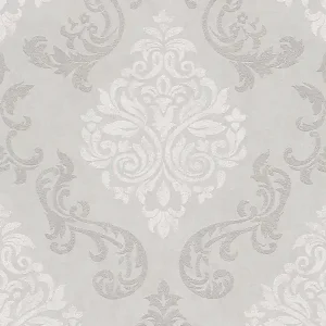 Tapeta AS 95372-1 ornament w stylu barokowym z efektem brokatu - beż, krem, metaliczny Wyprzedaż