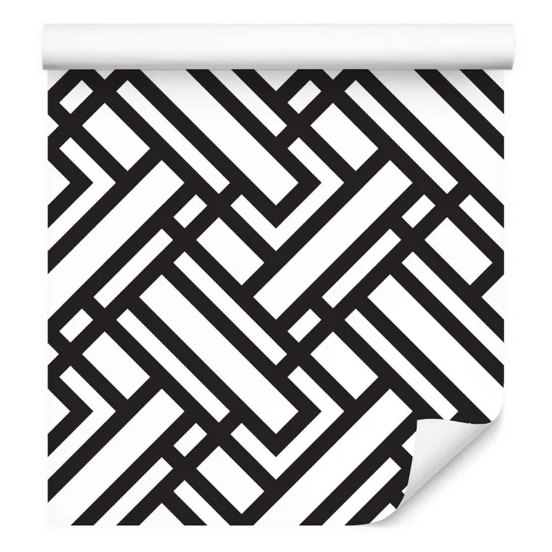 Tapeta Czarno - Białe Wzory Geometryczne Dostępne od ręki