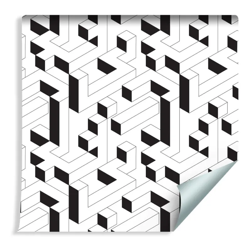Tapeta Czarno - Biały Wzór Geometryczny Promocja