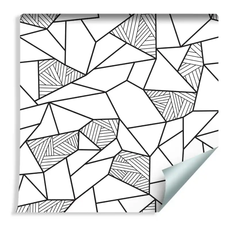 Obniżka ceny Tapeta Czarno Biały Wzór Geometryczny
