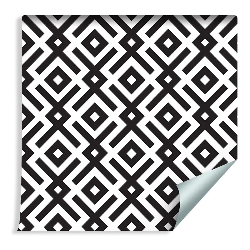 Tapeta Czarno-Biały Wzór Geometryczny Sprawdź teraz