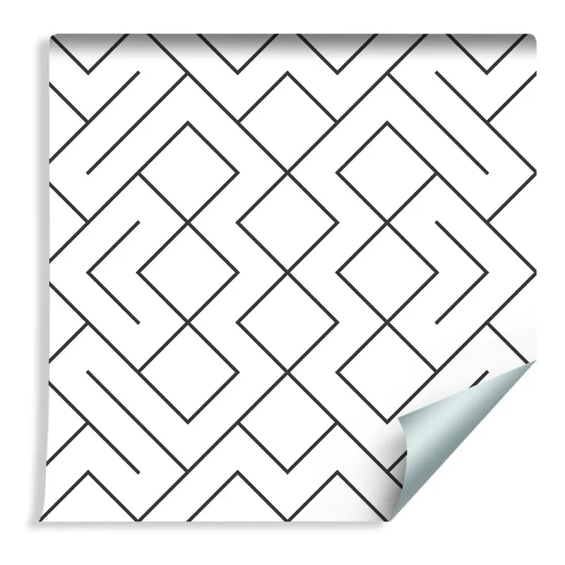 Bezpieczna płatność Tapeta Czarno-Biały Wzór Geometryczny