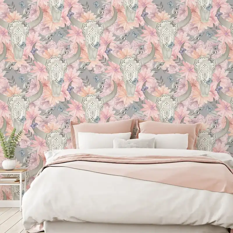Tapeta Czaszki W Stylu Boho Darmowy zwrot