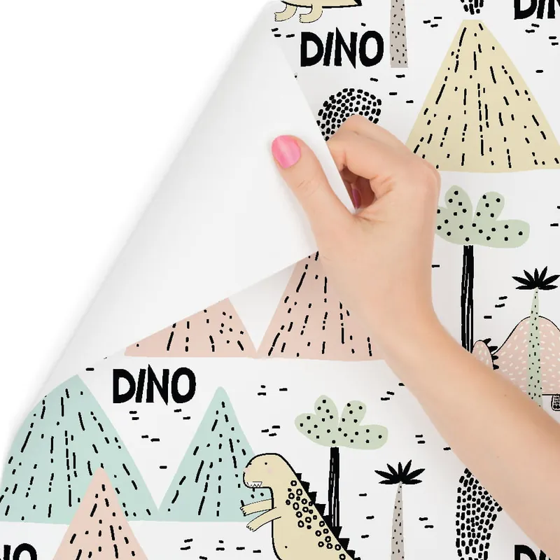 Wysoka jakość Tapeta Dla Chłopca, Dinozaury, Pastelowe Wulkany