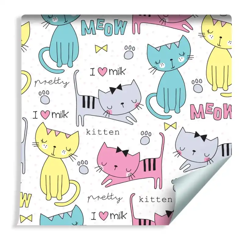 Oferta Tapeta Dla Dzieci - Kolorowe Urocze Kotki