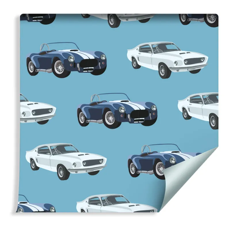 Tapeta Dla Dzieci - Ponadczasowe Samochody W Stylu Retro Kup teraz