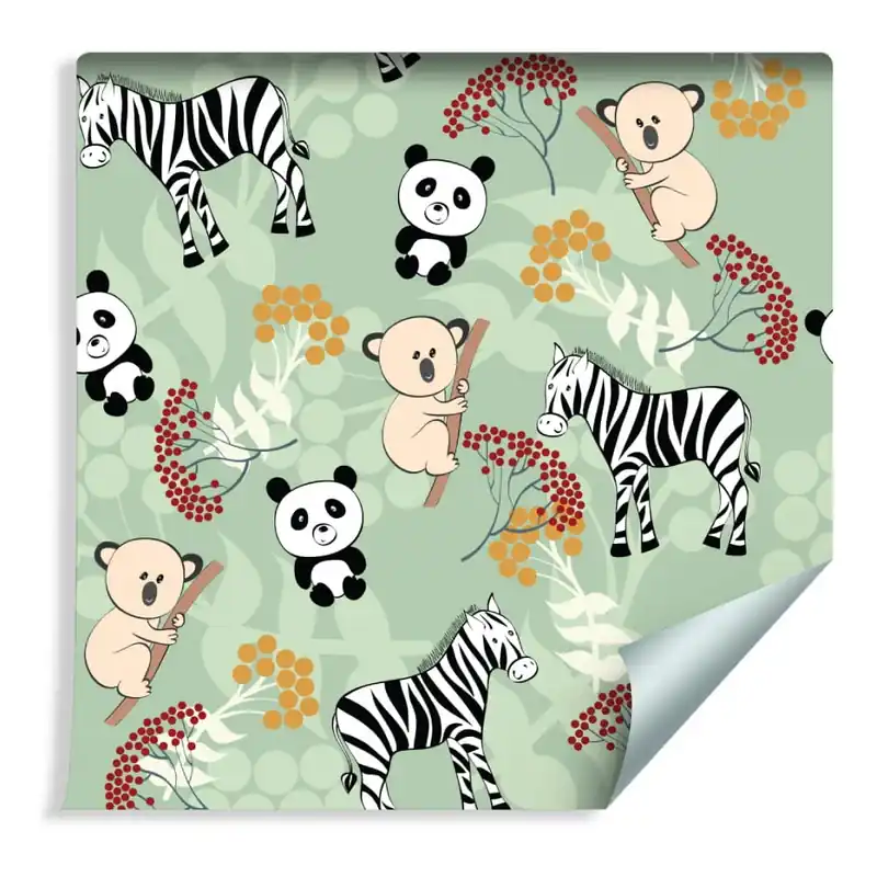 Okazja Tapeta Dla Dzieci - Zebry, Misie Koala I Pandy