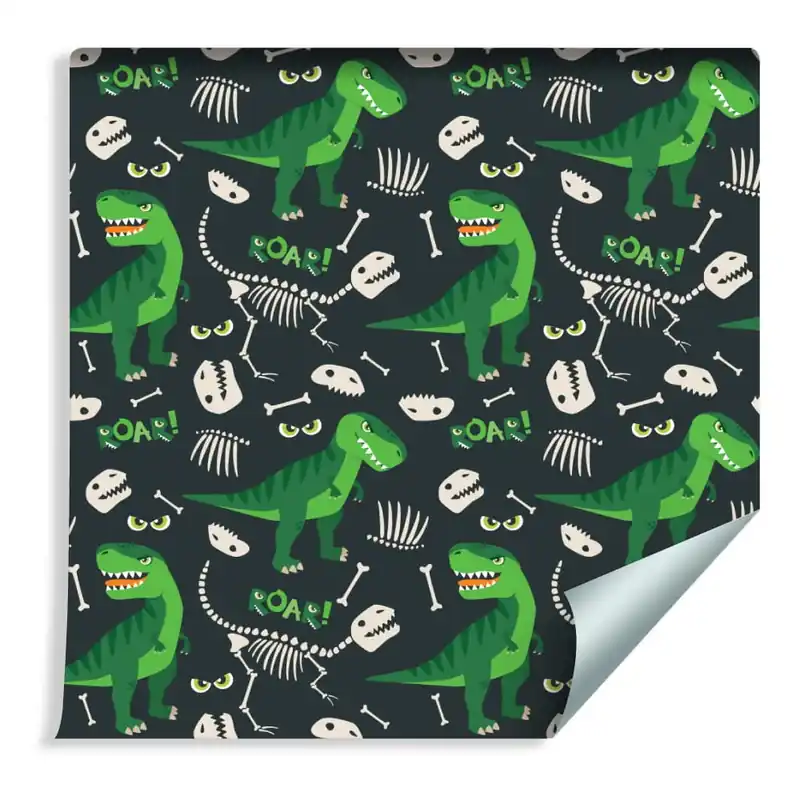 Bestseller Tapeta Dla Dzieci - Zielone Dinozaury
