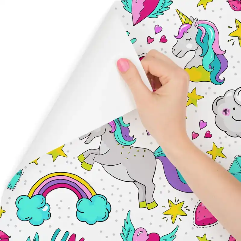 Tapeta Dla Dzieci – Magiczne Kolorowe Jednorożce Popularny