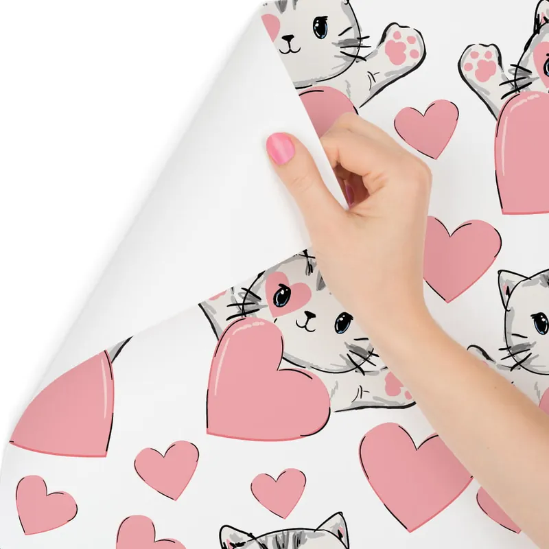 Oferta Tapeta Dla Dzieci – Małe Kotki I Serduszka