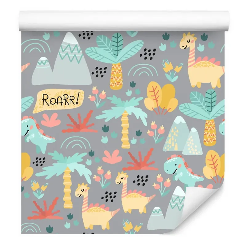 Tapeta Dla Dzieci, Dinozaury, Drzewa, Kwiaty, Góry Oferta
