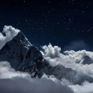 Fototapeta Top Of Mount In The Clouds At Night, Nepal Bezpieczne zakupy