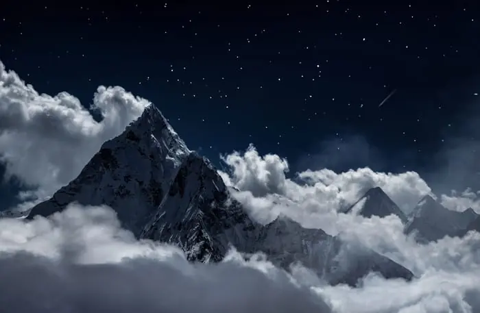 Fototapeta Top Of Mount In The Clouds At Night, Nepal Bezpieczne zakupy