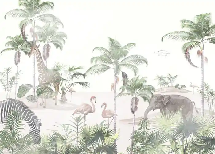 Sprawdź teraz Fototapeta Tropical Trees And Leaves For Digital Printing Wallpaper, Custom Design Wallpaper - 3D