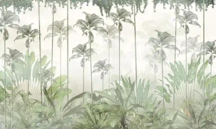 Fototapeta Tropical Trees And Leaves For Digital Printing Wallpaper, Custom Design Wallpaper - 3D Wybór klientów