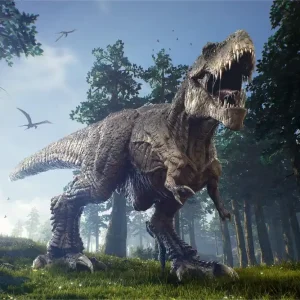 Bezpieczne zakupy Fototapeta Tyranozaur W Lesie