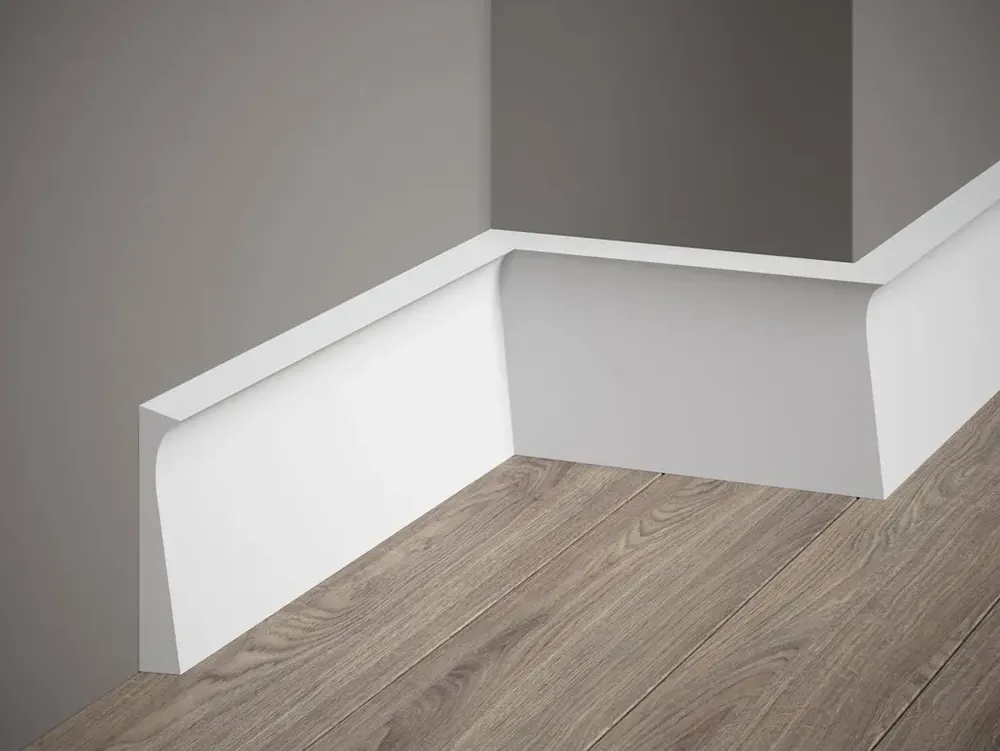 Listwa przypodłogowa biała QS004P (10,8×1,5×200cm) Mardom Decor Rabat