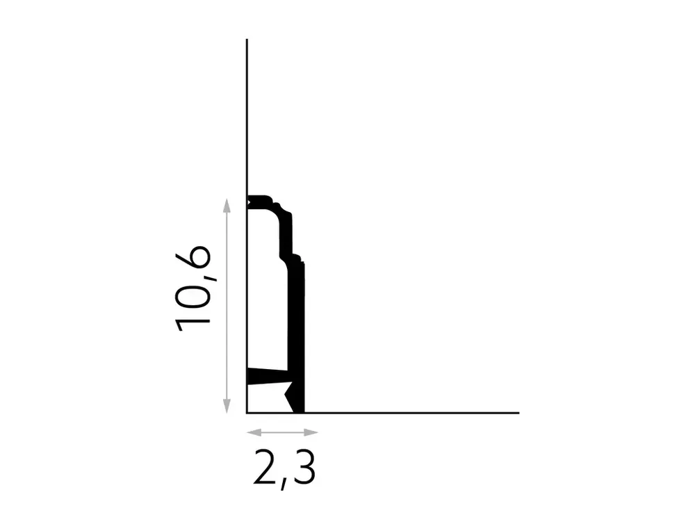 Listwa przypodłogowa MD363 (10,6×2,3×200cm) Mardom Decor Rabat