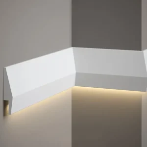 Nowość Listwa oświetleniowa ścienna MD016P malowana na biało (10×2,3×200cm) Mardom Decor