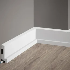Listwa przypodłogowa MD024P malowana na biało (8×2,7×200cm) Mardom Decor Popularny