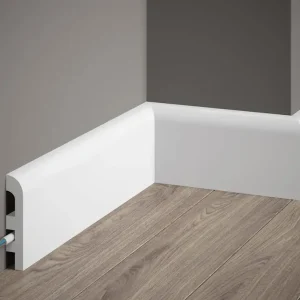 Listwa przypodłogowa MD355P malowana na biało (9,7×1,8×200cm) Mardom Decor Rabat