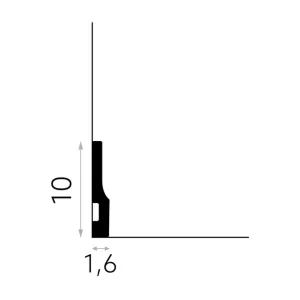 Kup online Listwa przypodłogowa QS009P malowana na biało (10×1,6×200cm) Mardom Decor