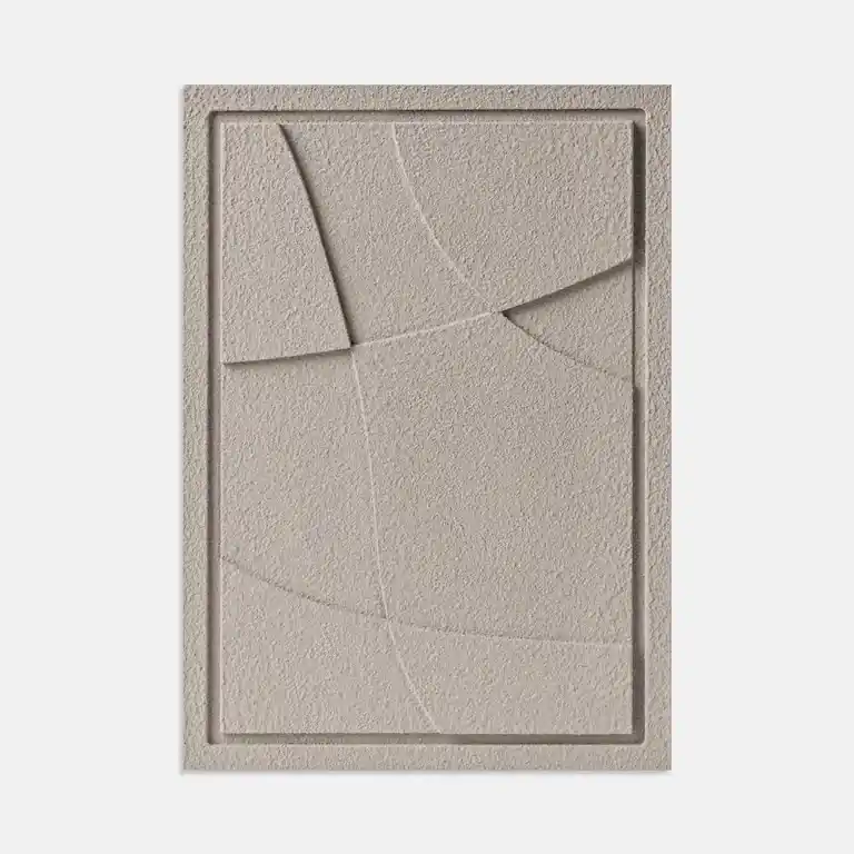 Obraz 3D relief 35 x 2 x 50 cm ABSTRACT IV Almond Beige (2×50cm) Murso Kup online