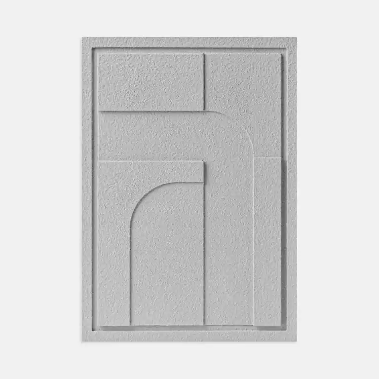 Taniej Obraz 3D relief 35 x 2 x 50 cm GEOMETRIC IV Milky Grey (2×50cm) Murso