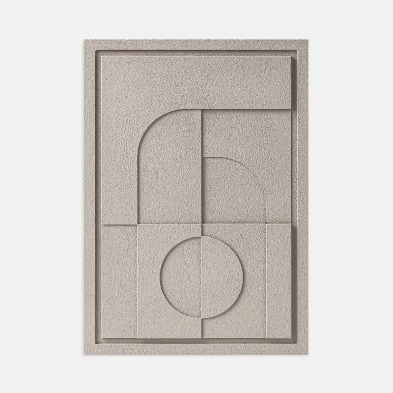 Dodaj do koszyka Obraz 3D relief 35 x 2 x 50 cm GEOMETRIC V Almond Beige (2×50cm) Murso