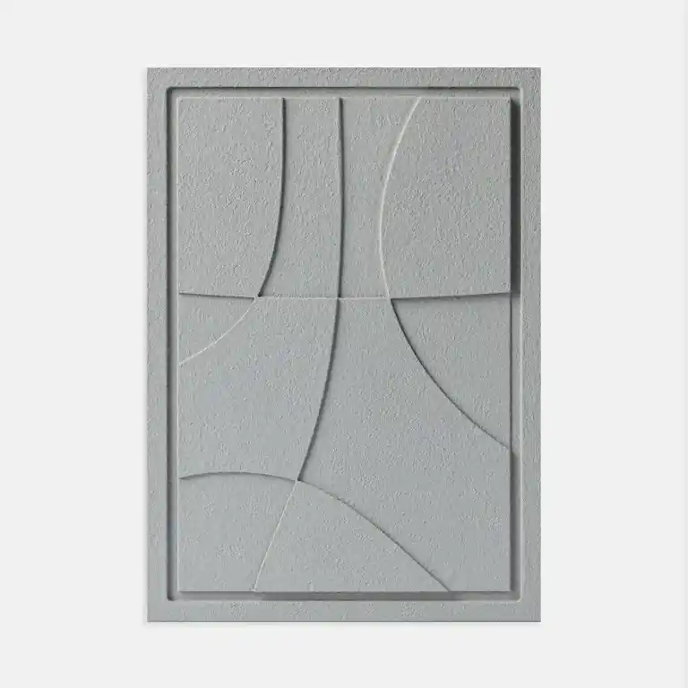Bezpieczne zakupy Obraz 3D relief 50 x 2 x 70 cm ABSTRACT III Milky Grey (2×70cm) Murso