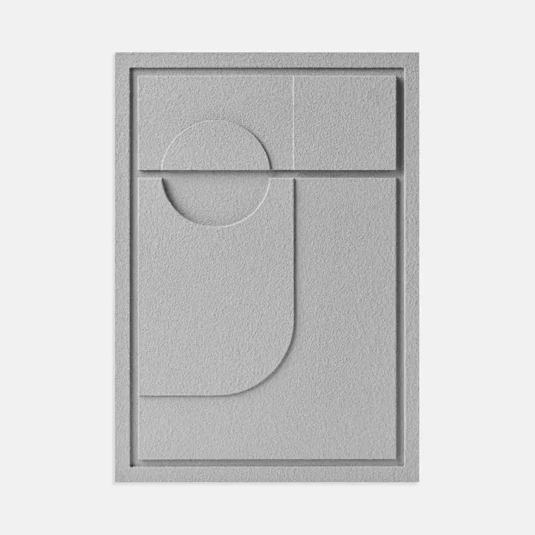 Wysoka jakość Obraz 3D relief 50 x 2 x 70 cm GEOMETRIC II Milky Grey (2×70cm) Murso