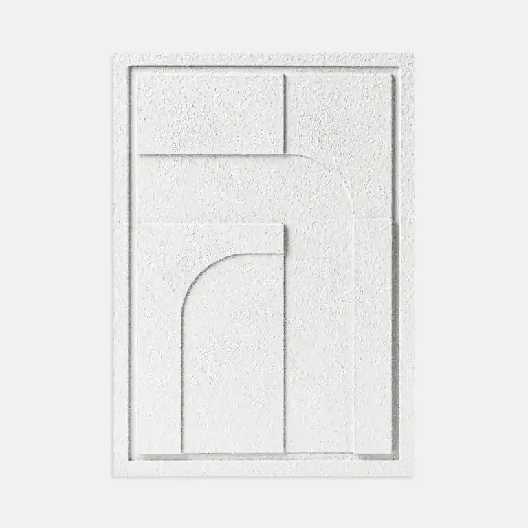 Nie przegap Obraz 3D relief 50 x 2 x 70 cm GEOMETRIC IV Bianco (2×70cm) Murso