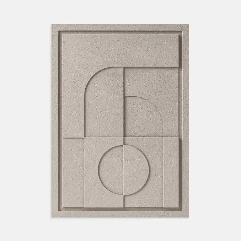Tani Obraz 3D relief 50 x 2 x 70 cm GEOMETRIC V Almond Beige (2×70cm) Murso