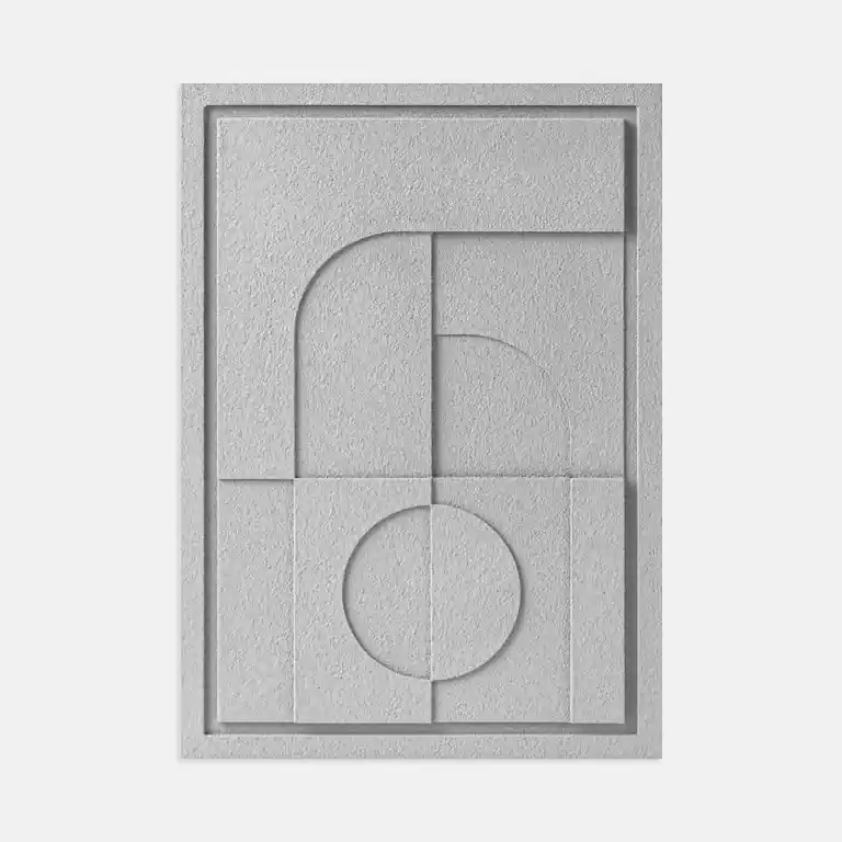 Wysoka jakość Obraz 3D relief 50 x 2 x 70 cm GEOMETRIC V Milky Grey (2×70cm) Murso