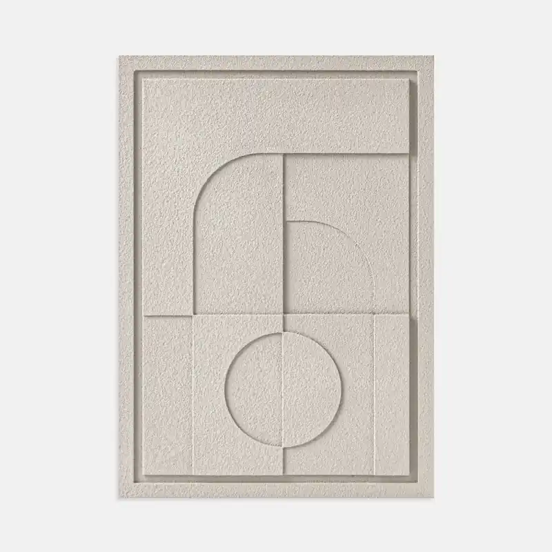 Bezpieczna płatność Obraz 3D relief 50 x 2 x 70 cm GEOMETRIC V Natural Cream (2×70cm) Murso