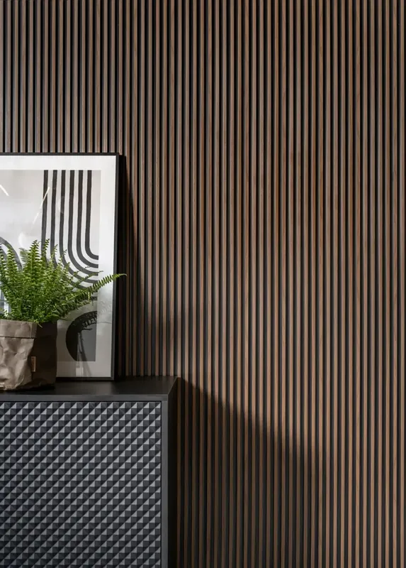 Nowość Lamele ścienne panel Stretto dąb ciemny L0104 (12×1,2×270cm) Mardom Decor