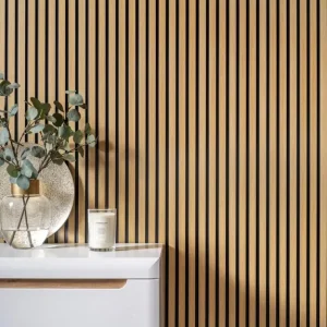 Lamele ścienne panel Medio L0205T dąb naturalny 200 cm (12,1×1,2×200cm) Mardom Decor Hit sprzedaży