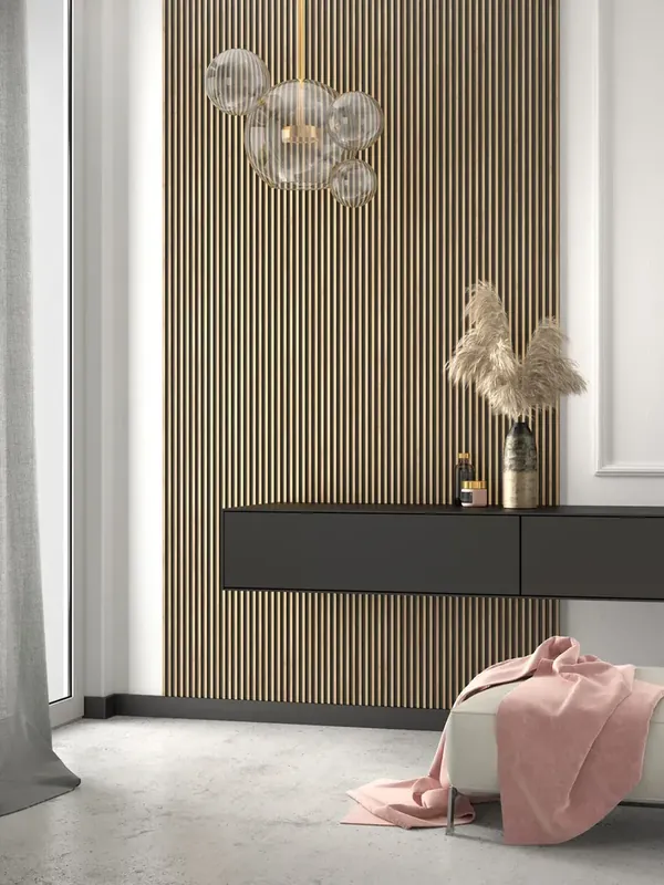 Obniżka ceny Lamele ścienne panel Stretto dąb naturalny L0105T 200 cm (12×1,2×200cm) Mardom Decor