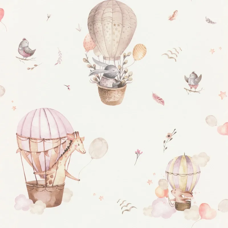 Okazja Tapeta ścienna dziecięca balony zwierzęta Kids World 300529 RASCH