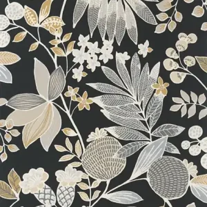 Popularny Tapeta ścienna tło czarne botaniczna California 88809696 Casadeco
