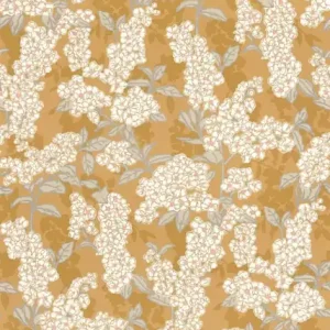 Popularny Tapeta ścienna pomarańczowe tło w kwiaty i gałązki Kyoto 88732272 Casadeco