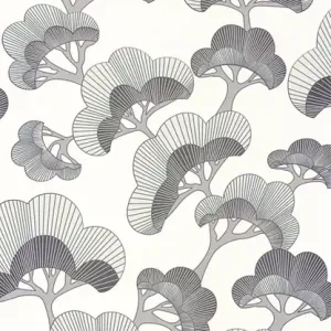 Wysoka jakość Tapeta ścienna w szare drzewa na białym tle Kyoto 88719211 Casadeco